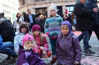 Emma, Sophie, Anna og Signe til fasnacht i Basel